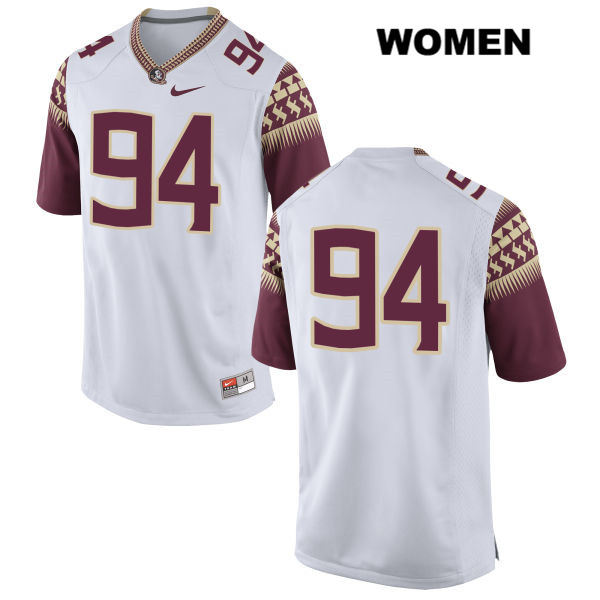 Women's NCAA Nike Florida State Seminoles #94 Walvenski Aime College No Name White Stitched Authentic Football Jersey MDI1269DL